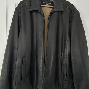Dockers Men's Black Leather Jacket